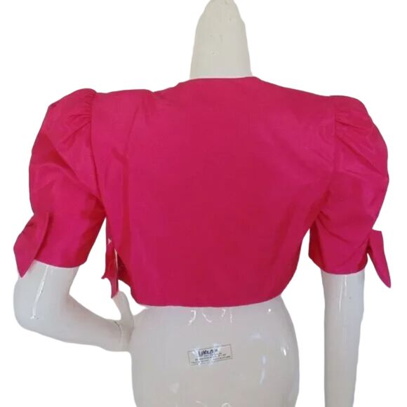 new Vintage Prom/Bridesmaid Dress/Bolero Jacket Set, XS, Pink, Strappy - Picture 6 of 15